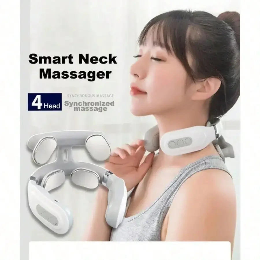 Smart Neck & Shoulder Massager with Heat – Portable Muscle Relaxer